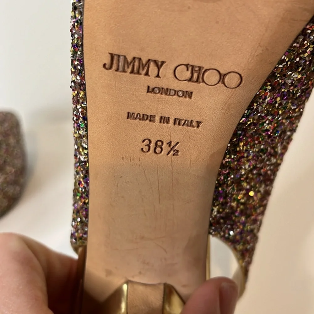 Jimmy Choo platform glitter stilettos‎ size 8.5